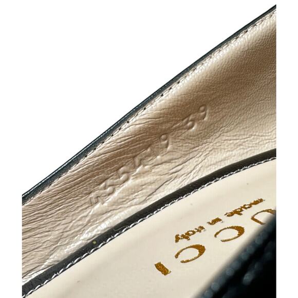 Gucci NIB Molina Black Nappa Pointed Toe Heart Heels Pumps 39 NEW - Picture 5 of 8